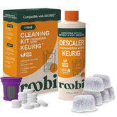 Roobi Keurig descaler bottle cleans mineral buildup for better coffee flavor