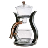 RORA glass teapot set with infuser and semi-automatic drip for blooming tea