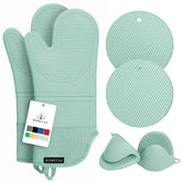 Rorecay 15-inch oven mitts set for extended forearm protection