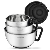 Rorence stainless steel mixing bowls front view shows durable construction for reliable prep.