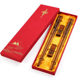 Rosgel dragon-phoenix boxed chopsticks, stylish and reusable for meals