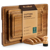 RosiRoli 3-piece acacia cutting boards set for versatile kitchen prep