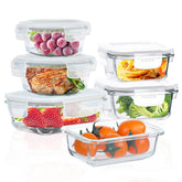 ROSOS glass rectangle container 370ml for meal prep and freshness.