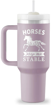 ROSTANTEN 40oz engraved tumbler with handle and straw for on-the-go hydration.