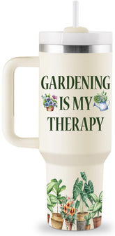 ROSTANTEN 40oz tumbler pattern close-up, eye-catching gift for plant lovers.