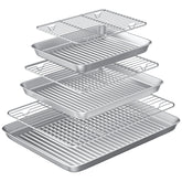 Rottay baking sheet with wire rack set promotes even airflow for crisp, even-baking results.