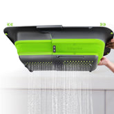 ROTTOGOON 7Qt colander expanded in sink for efficient rinsing.