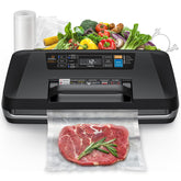 ROUUO 95kPa vacuum sealer front view showing compact design for easy countertop use