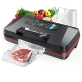 ROUUO vacuum sealer front view showing compact design for quick sealing