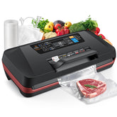 ROUUO 95kPa vacuum sealer front view showing sleek countertop design and fast sealing.