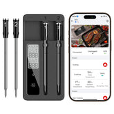 ROUUO dual-probes thermometer in meat for precise cooking readings