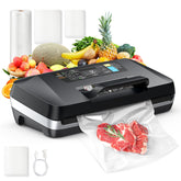 ROUUO vacuum sealer front view, compact kitchen design for rapid freshness preservation.