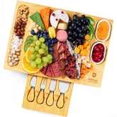 ROYAL CRAFT WOOD bamboo cheese board with knife set for elegant entertaining.