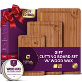 ROYAL CRAFT WOOD bamboo cutting board set in 15x10 ideal for prep and presentation