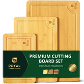 ROYAL CRAFT WOOD bamboo cutting boards in three sizes for versatile prep