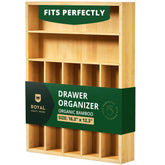 ROYAL CRAFT WOOD bamboo utensil rack close-up shows premium grain and durable build.