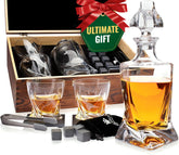 Royal Reserve twisted bourbon decanter 24 oz on display for refined gifting.