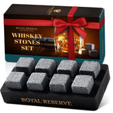 Royal Reserve whiskey stones gift set displayed for gifting and gifting-ready presentation