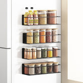 Roysili magnetic spice rack on fridge door with extra-large shelves for easy access