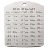 RSVP Endurance conversion magnet on fridge displaying cups to milliliters for quick baking references.
