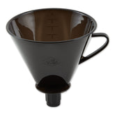 RSVP manual drip coffee cone on a mug for quick, hot coffee