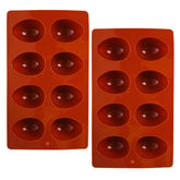 Rthjsfj 8-cavity Easter egg mold closeup for chocolate eggs and festive treats.