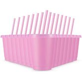 Rtteri glitter tumbler set with lids and straws in light pink, 16 oz, perfect for parties.