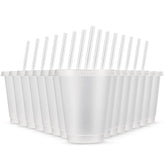 Rtteri 15-piece glitter cups with lids and straws for festive drinks.