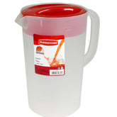 Rubbermaid clear pitcher 1 gallon with pour spout for easy serving.