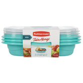Rubbermaid TakeAlongs Teal Splash divided rectangle; keeps meals organized on the go.