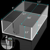 Rubtlamp napkin holder shows side U-cut for easy reach during messy moments.