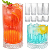 Ruckae 7oz drinking glass set for everyday water and juice