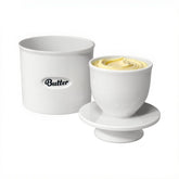 Rucoreon butter crock on a kitchen counter keeps butter soft and ready to spread.