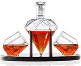 RUGLUSH diamond whiskey decanter with stopper for premium liquor display