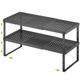 RUILALIFE expandable cabinet organizer shelf extends to fit wider pantry spaces for storage