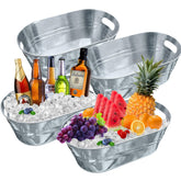 Ruizhihu 4-pack galvanized tub ready as a champagne bucket for parties