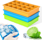 RUN HELIX ice cube tray 3-pack, compact silicone for quick freezing.