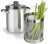 RUNZI asparagus pot with steamer basket in 16 cm shows easy healthy steaming