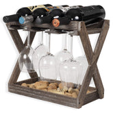 Rustic State cava wine rack front view shows compact counter storage for bottles.