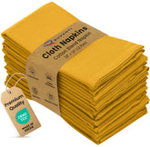 Ruvanti mustard napkins 18x18 folded for elegant table setting