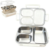 RVPYK stainless-steel bento box with three compartments for organized meals.