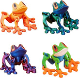 RWSEFK 4-pack magnetic frog fridge magnets display a playful pose, ideal for notes.
