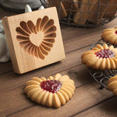 Ryetaga wooden cookie mold with 3D embossing for decorative cookies at home.