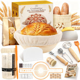 RYMTOX complete sourdough starter kit with round proofing basket for even dough shaping