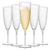 RYTOXILO 48-pack clear champagne flutes for elegant weddings.