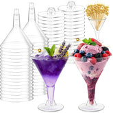 RYTOXILO 7oz clear plastic martini glasses for party drinks and easy disposal
