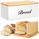 RYTOXILO bread slicer box in white on the counter for organized storage