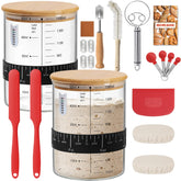RYTOXILO sourdough starter jar kit with bamboo lid, airtight seal for reliable fermentation.