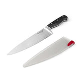Sabatier EdgeKeeper knife blade in sheath maintains sharp edge for precise slicing.