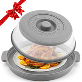 Saebume microwave splatter cover with base plate for clean, even reheating